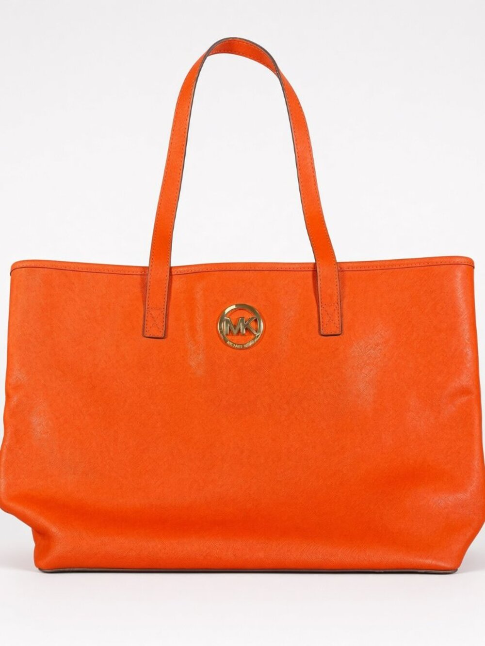 Michael Kors Orange Saffiano Tote Handbag Shoulder Bag